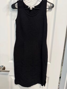 St. John Collection Black Wool Rayon Knit Sleeveless Dress Size 0